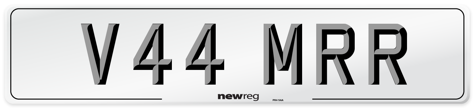 V44 MRR Number Plate from New Reg